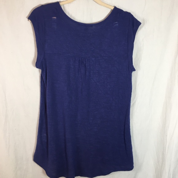 Cable & Gauge Blue Peasant Top Size M. - Picture 2 of 6